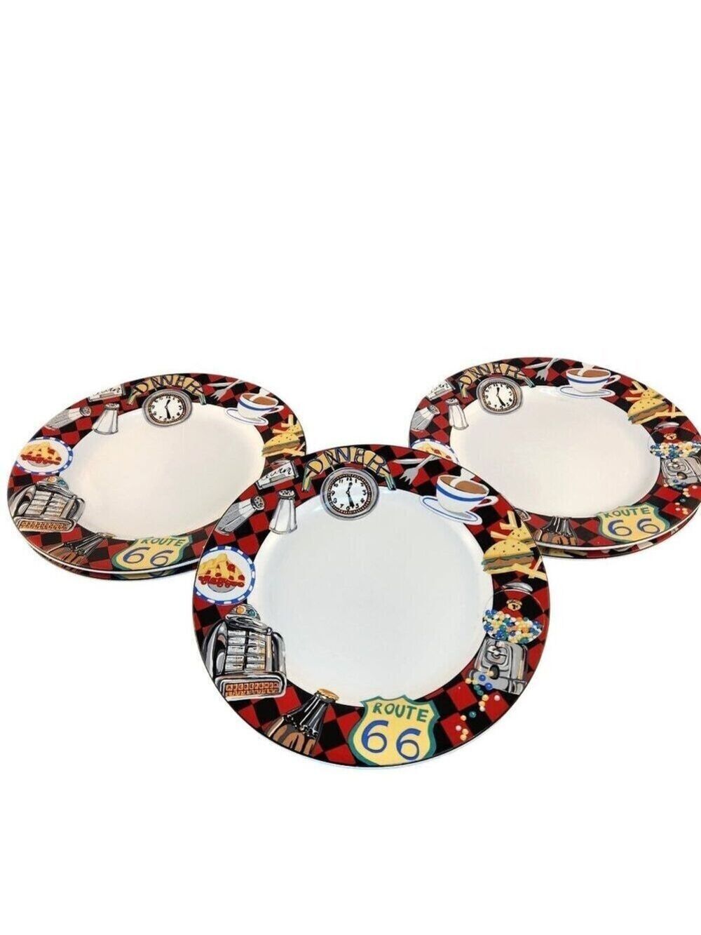 Sakura Roadside By Sue Zipkin 1993 Stoneware Dinner Plates Set Of 5 Retro Route